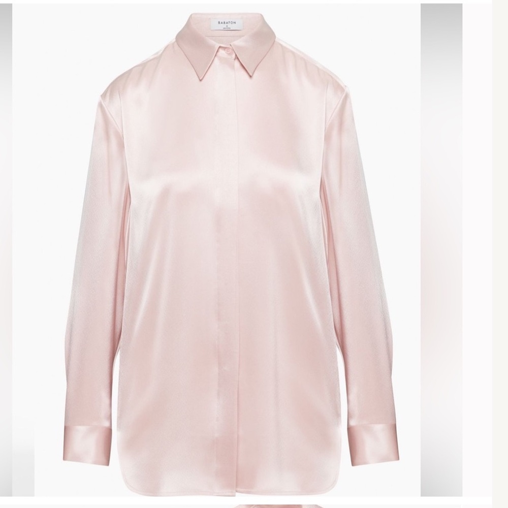 ARITZIA Babaton Industry Satin Shirt (Black) - Picture 6 of 13